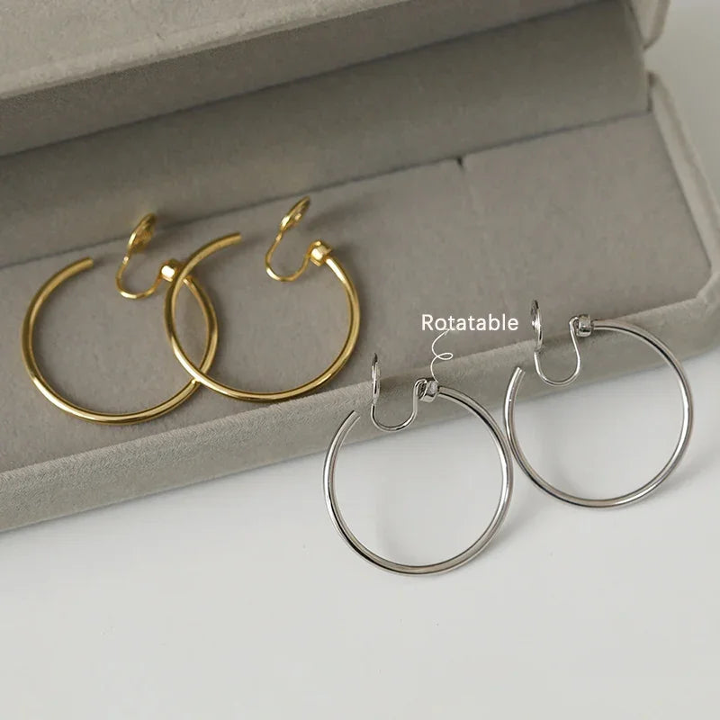 Big Hoop Earrings Rotatable Mosquito Coil Clip-on Jewelry for Women