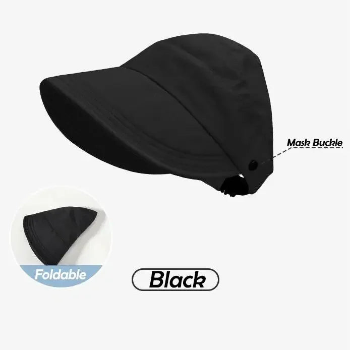 Summer Sun Hat for Women - Breathable, UV Protection Bucket Hat with Ponytail Hole
