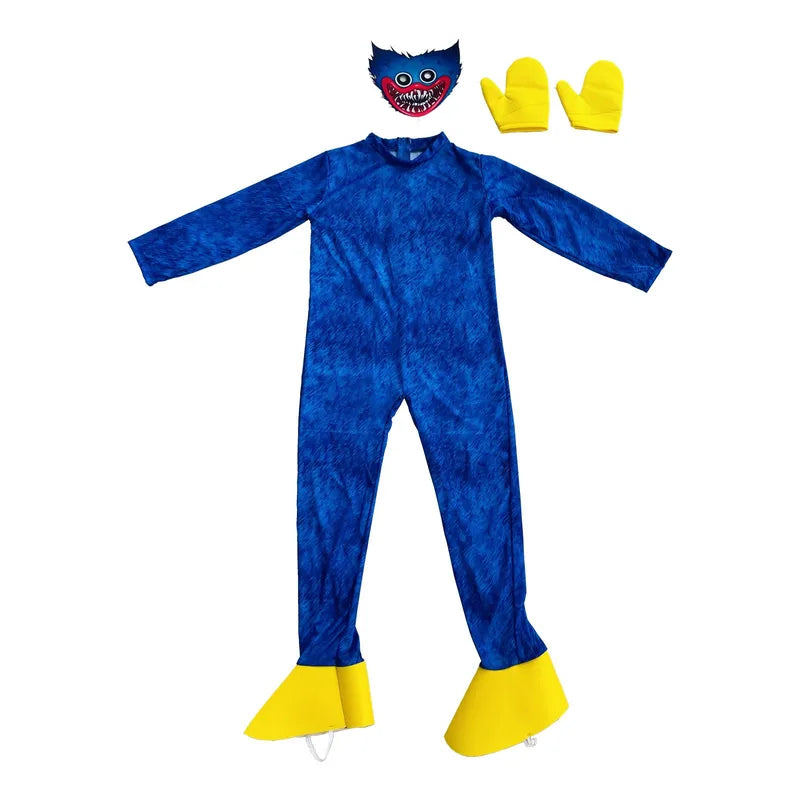 Halloween Cosplay Huggy Wuggy Costume Cartoon Horror Large Mouth Kids Fancy Dress