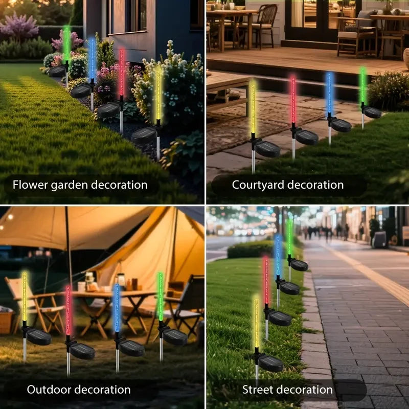 Color-Changing Solar Garden Stake Light with Bubble Sculpture - Waterproof Outdoor LED Lamp for Yard & Pathway