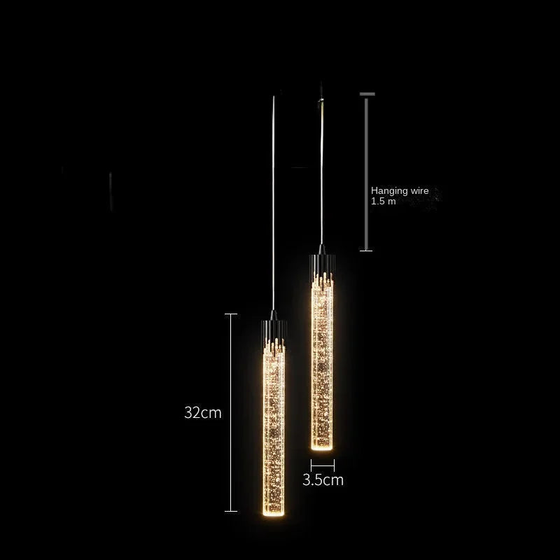Modern LED Pendant Light Fixture with Crystal Accents for Living Room Bedroom