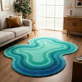Colorful Irregular Rug Non-Slip Washable Floor Mat for Living Room & Bathroom