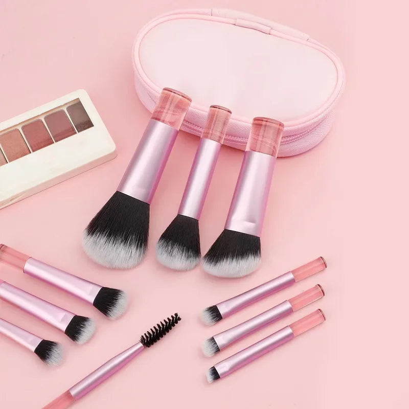 Travel Makeup Brush Set - Mini Small Cosmetic Tools for On-the-Go