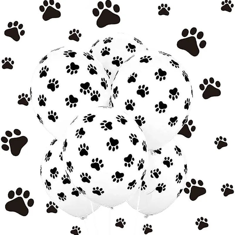 12-Inch Dog Paw Latex Balloons - Animal Theme Party Decor 20pcs