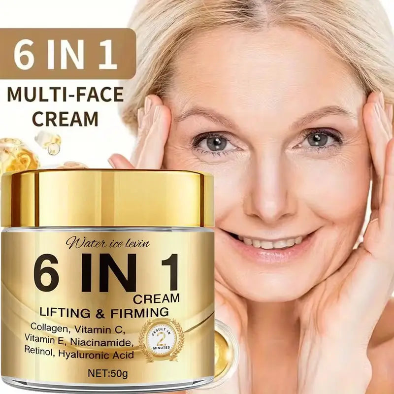 6-in-1 Collagen Face Cream with Vitamin C, E, Retinol & Hyaluronic Acid - 50g
