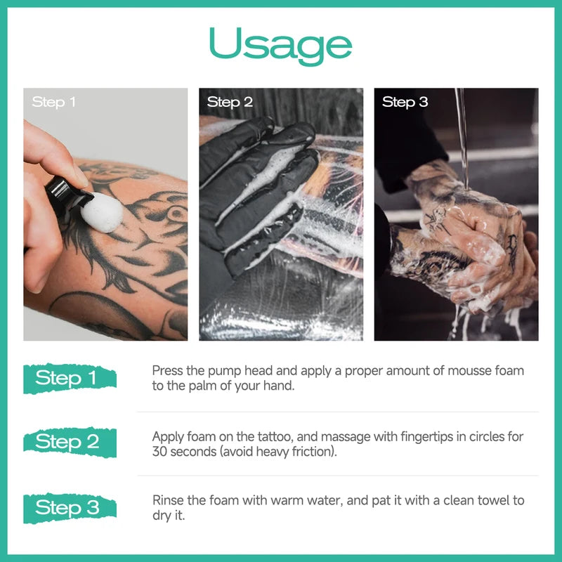 Tattoo Foaming Soap - Gentle Cleansing Moisturizing Brightening Skin