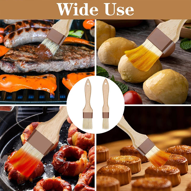 Oil & Pastry Brush Set 1/2PCS Fine Bristle Baking Cooking BBQ Kitchen Tools
