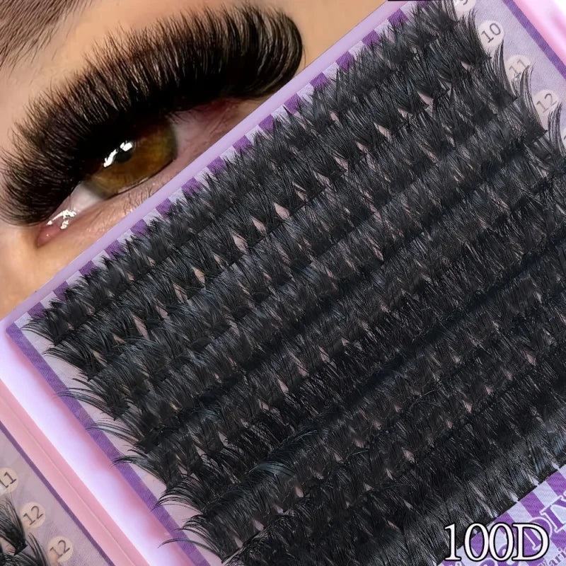 False Eyelash Clusters 9-16mm D Curl Fluffy Dense Reusable Natural Look
