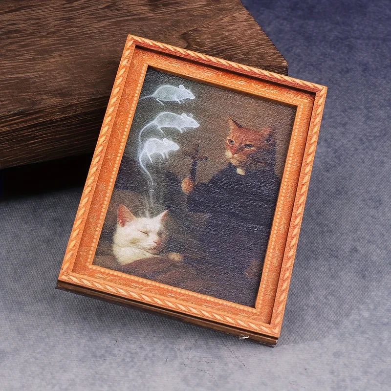 Mini Cat Photo Frame Magnet - Refrigerator Decor for Cat Lovers & Home