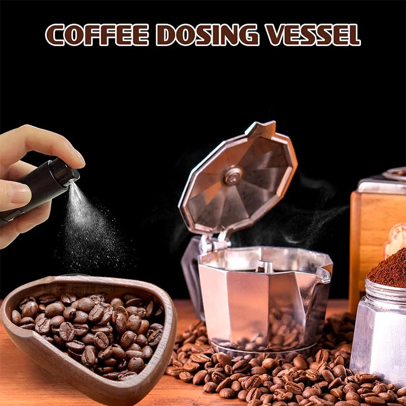 Multifunctional Wooden Coffee Bean Dosing Cup & Light Spray Barista Set