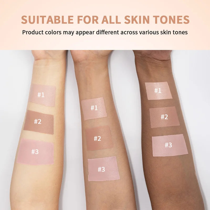 Full Coverage Undereye Corrector Powder Foundation with Puff - Waterproof, Matte Finish