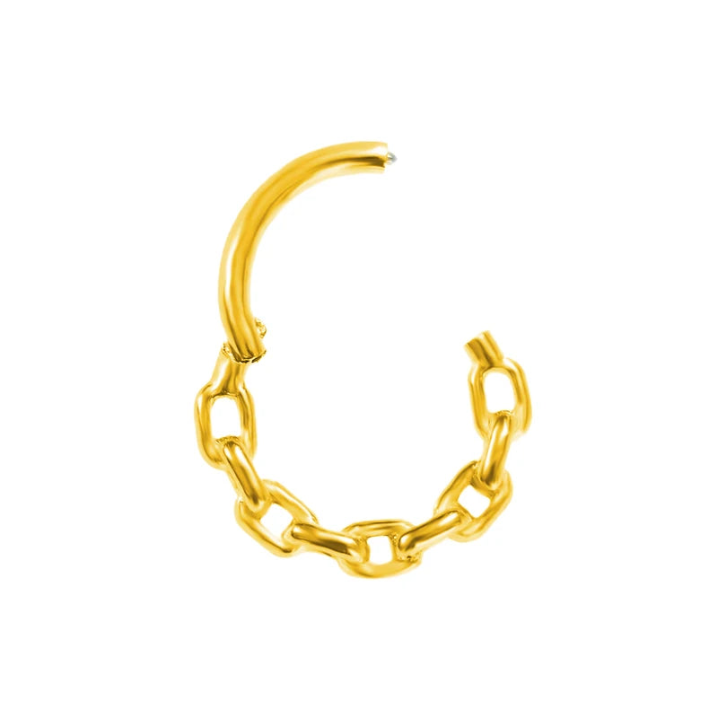 Sunflower Septum Piercing Clicker Hoop Jewelry - Hypoallergenic Steel