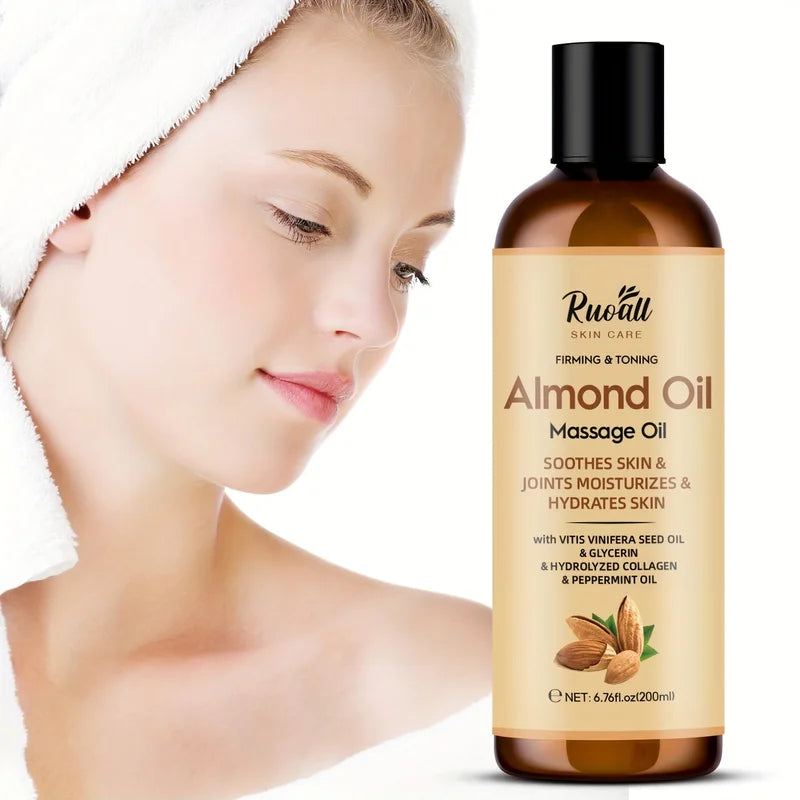 Almond Oil Massage Balm for Dry Skin Relief - Vitamin E & Essential Oils, All Genders
