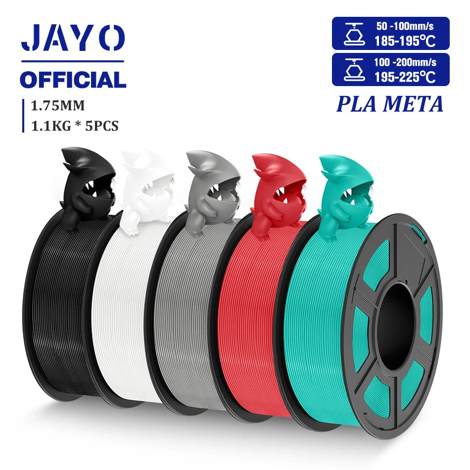 3D Printer Filament Set PLA PETG Silk Wood Marble 1.75mm 5 Rolls 1.1KG