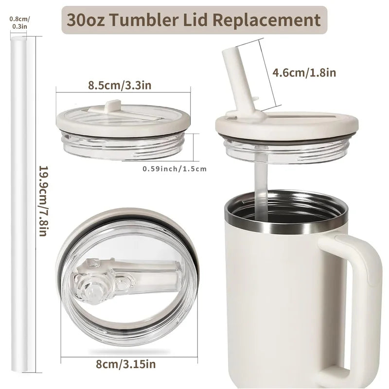 2 Pack Tumbler Flip Straw Lid Replacement for Stanley Cup No Spill Spill-Proof