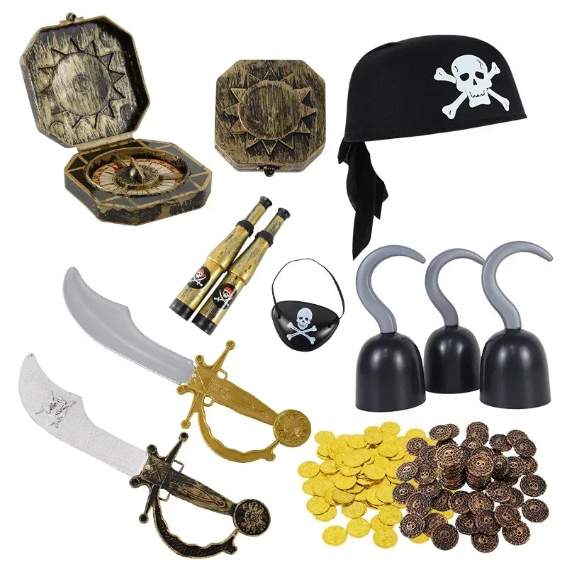 Pirate Costume Hat and Eye Patch Set for Kids - Halloween Party Props & Decorations