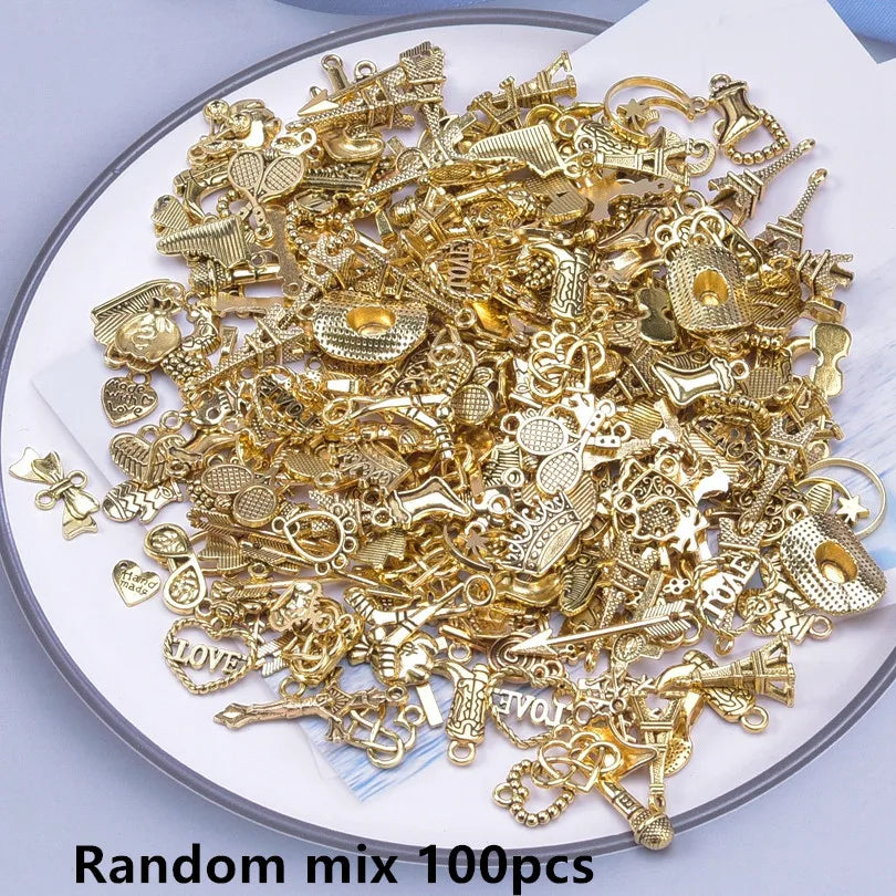 Gold Color Starfish Butterfly Metal DIY Charm Assortment for Jewelry Making