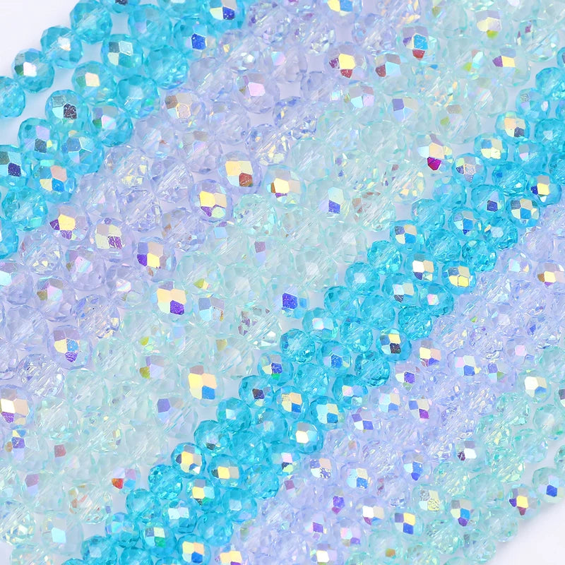 Austrian Crystal Beads 4mm 6mm 8mm Flat Round Spacer Loose Beads for Jewelry Making