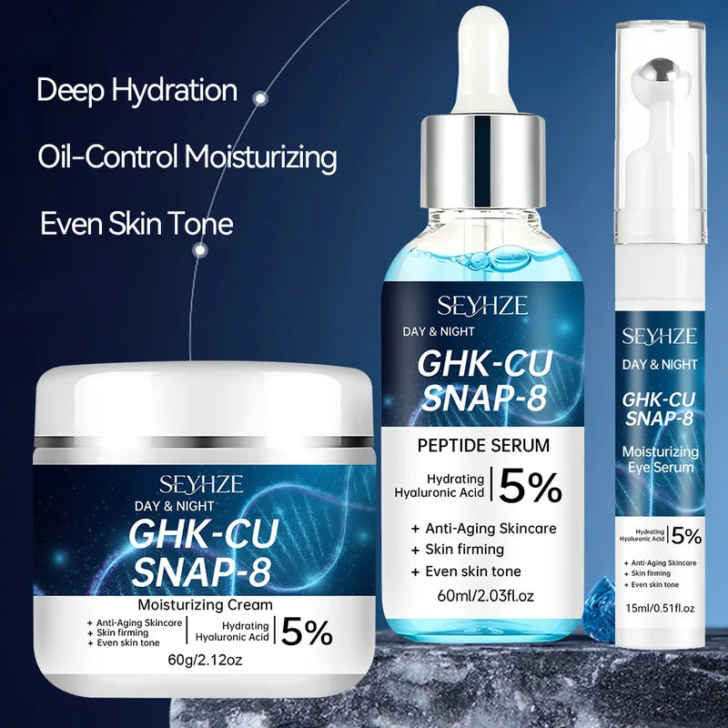Facial Skincare Kit 3pcs with Eye Essence Moisturizer & Serum - Hydrating & Tightening