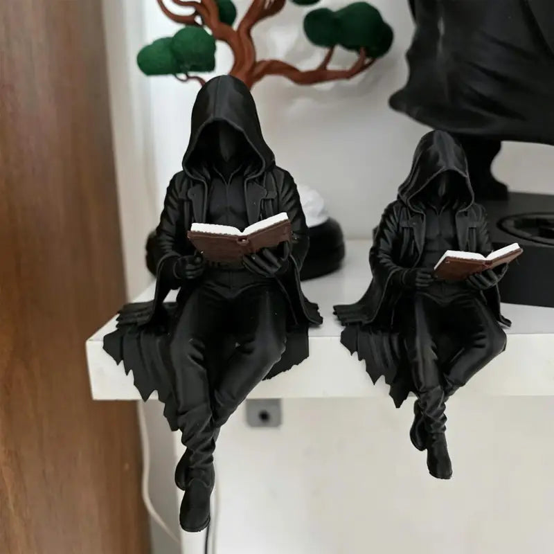 Gothic Reaper Statue for Home Decor - Spooky Shelf Accent, Dark Fantasy Art