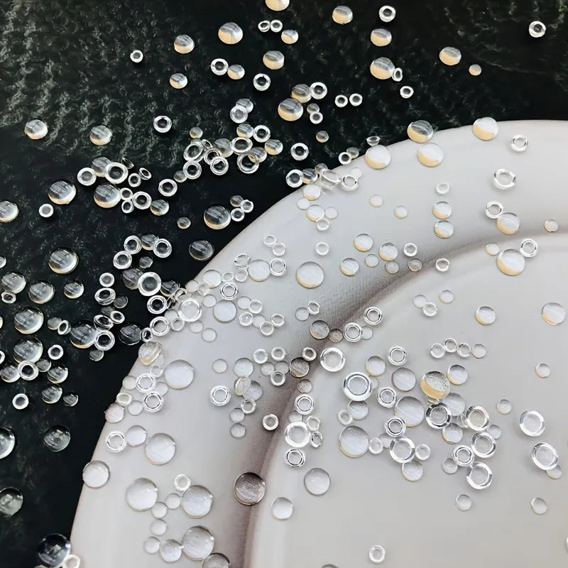 350pcs Clear Dewdrop Water Drop Embellishments for Nails Art Resin Beads