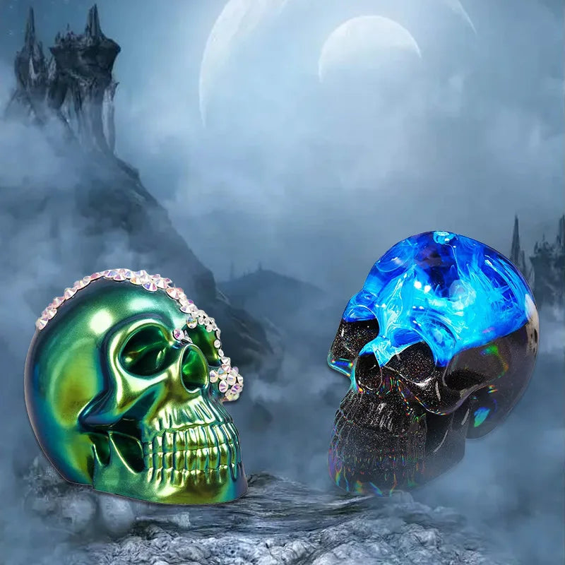 3D Skull Silicone Candle Mold for Halloween DIY Crafts - Ghost Head Pattern