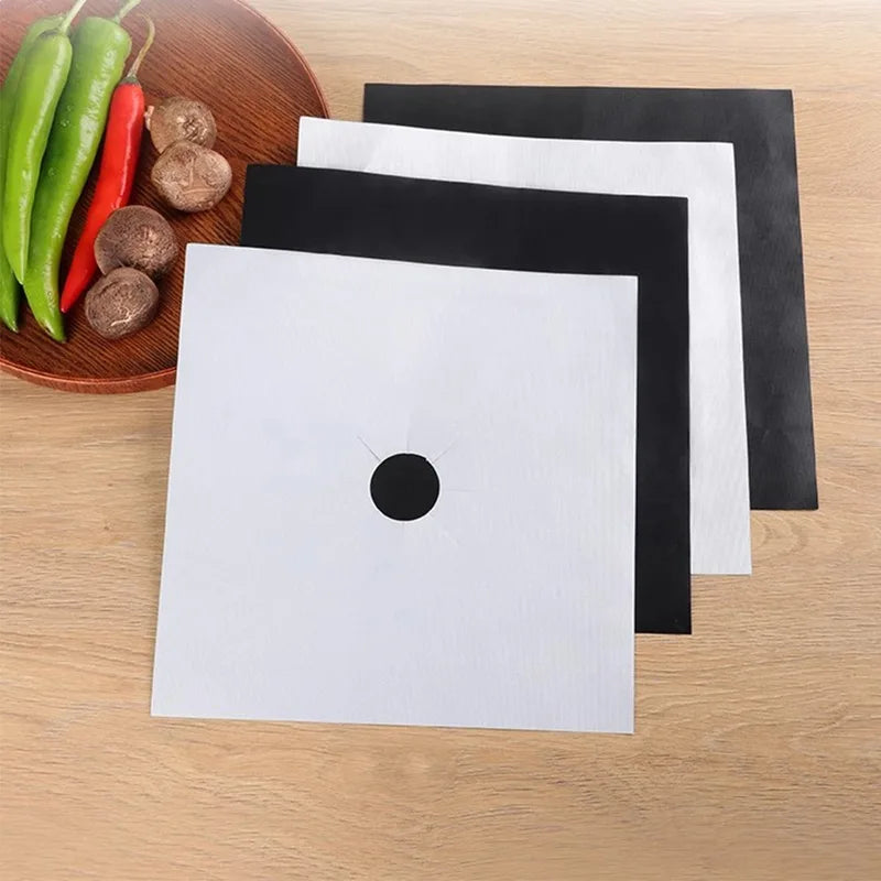 Gas Stove Burner Covers Square Heat-Resistant Oil-Proof Reusable Kitchen Protector Pads