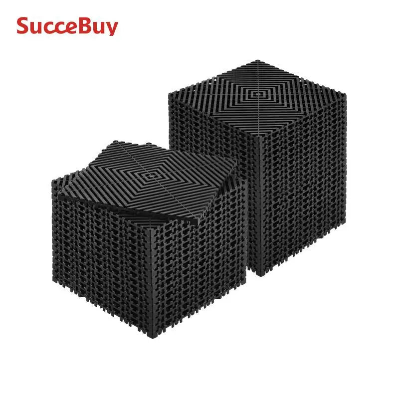 Interlocking Drainage Floor Mat 12x12 Inch Heavy Duty Non-Slip PP Tile for Garage