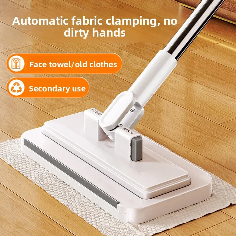 Automatic Flat Mop with Removable Cloth & One-Button Disassembly – Household Cleaning Tool