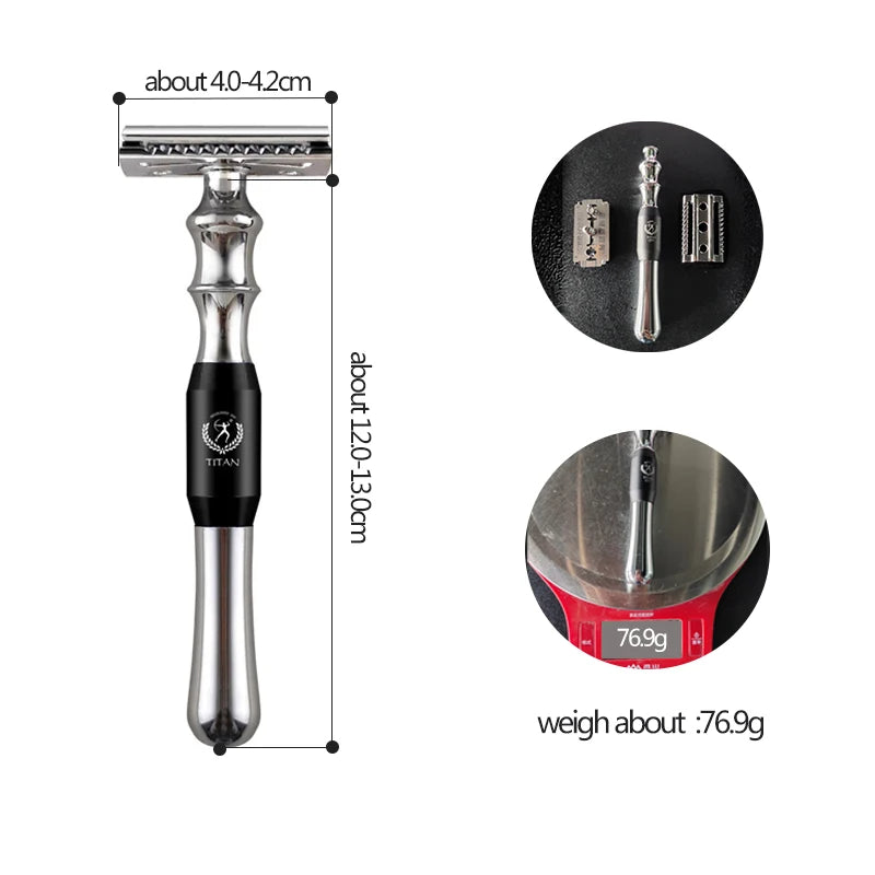 High Quality Safety Razor for Men Metal Handle Replaceable Blade Shaving Tool