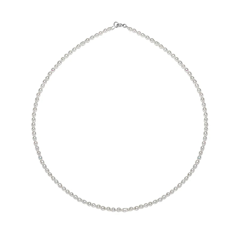Sterling Silver Freshwater Pearl Necklace for Women 2.5-3.5mm 40cm