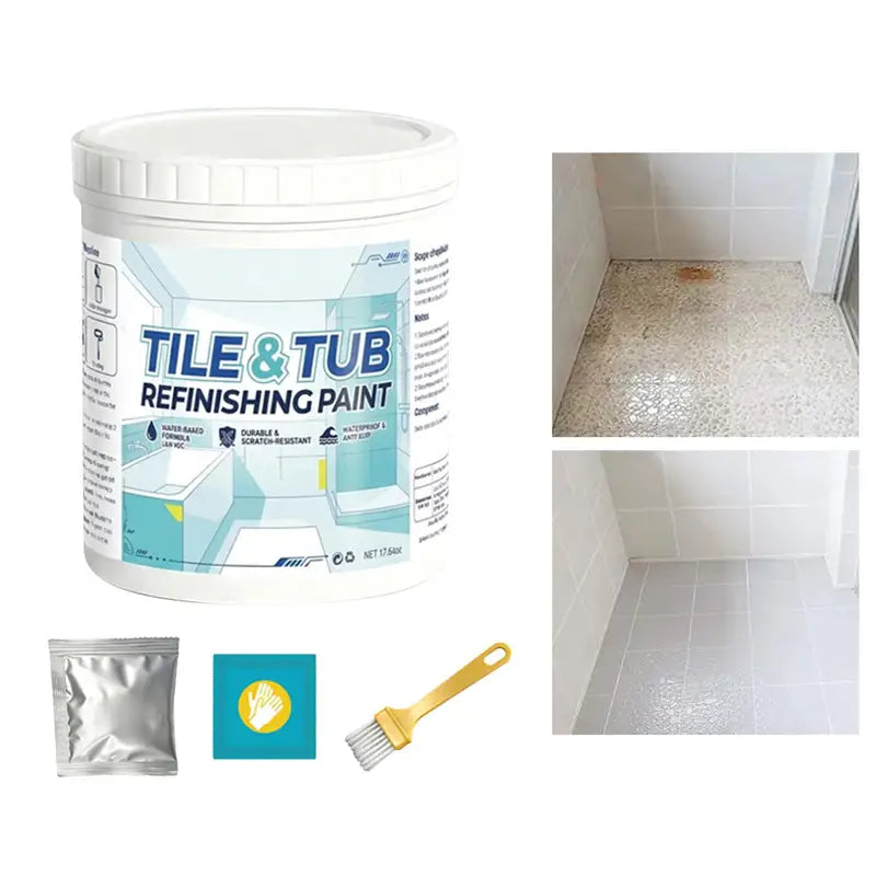 500g Waterproof Semi-Gloss Tile Paint for Bathroom & Kitchen Renovation