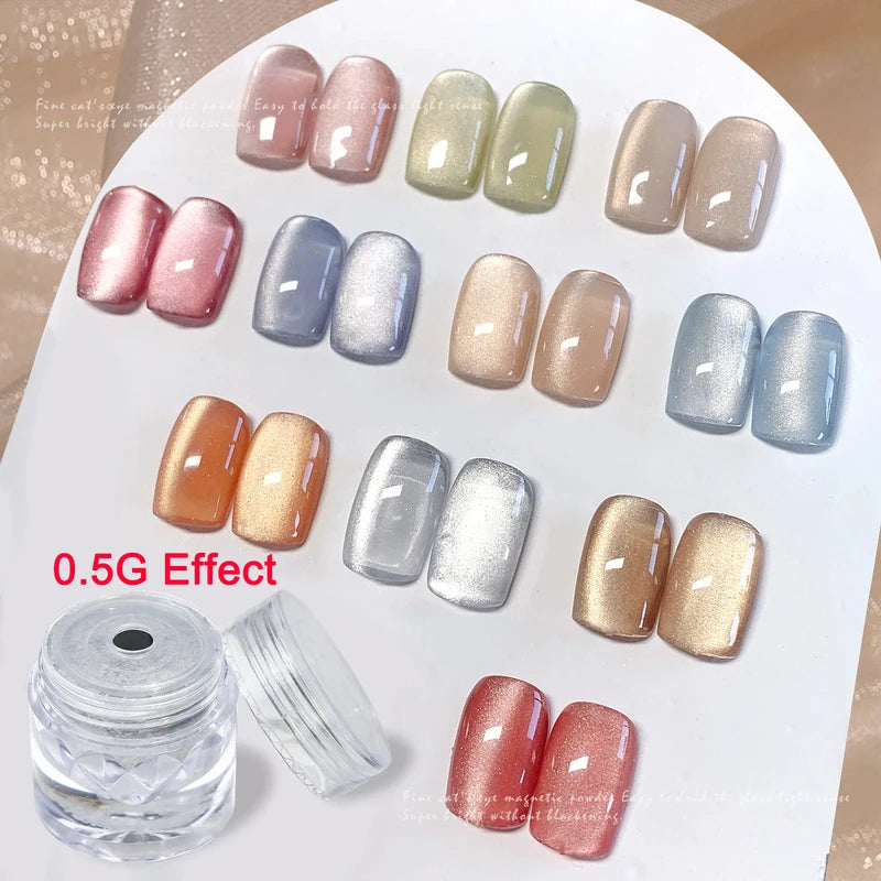 Velvet Cat Eye Magnetic Powder for Nail Art Chrome Pigment DIY Decoration