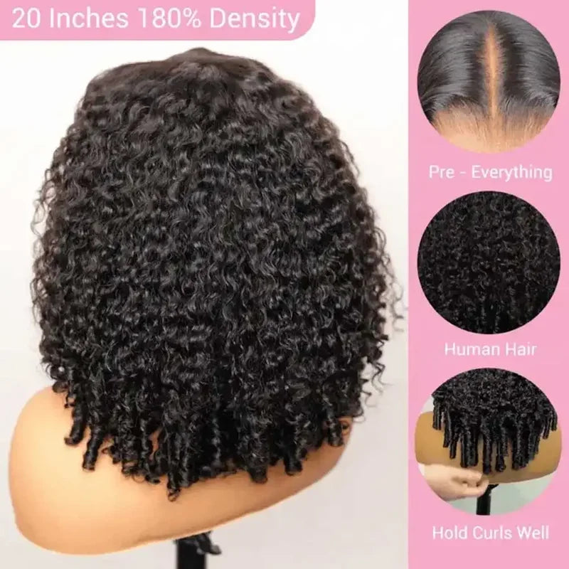 250% Density Burmese Curly Human Hair Wig 13x4 HD Transparent Lace Frontal 28 Inch
