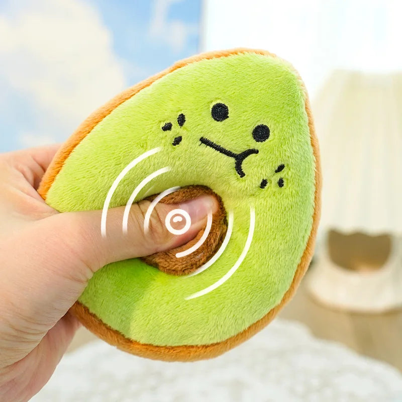 Chew-Friendly Fruit-Shaped Plush Dog & Cat Toy for Boredom Relief