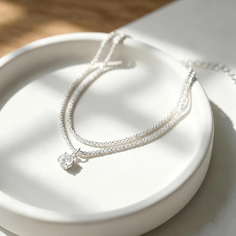 Adjustable Double Layer Cubic Zirconia Anklet for Beach & Summer Wear