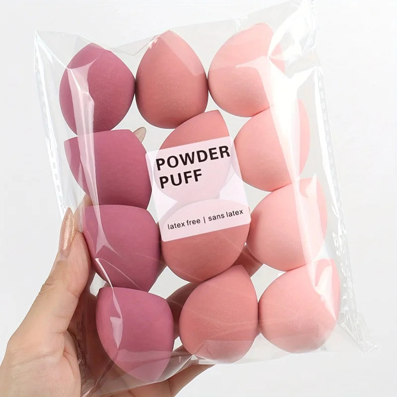 Makeup Sponges 12-Pack Latex-Free Dual Use Multi-Color Cosmetic Brushes