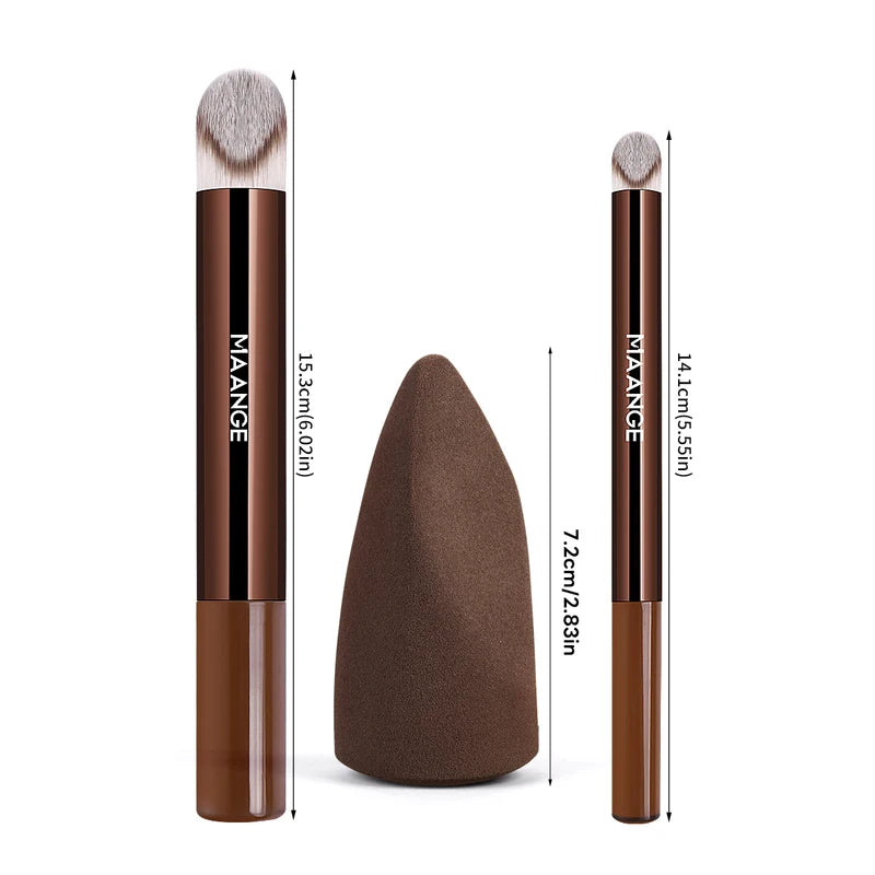 Makeup Brush Set for Foundation Concealer & Eyeshadow - Soft Synthetic Bristles