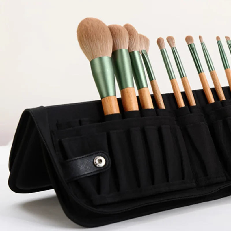 Foldable Makeup Brush Organizer Bag for Travel and Beauty Tools