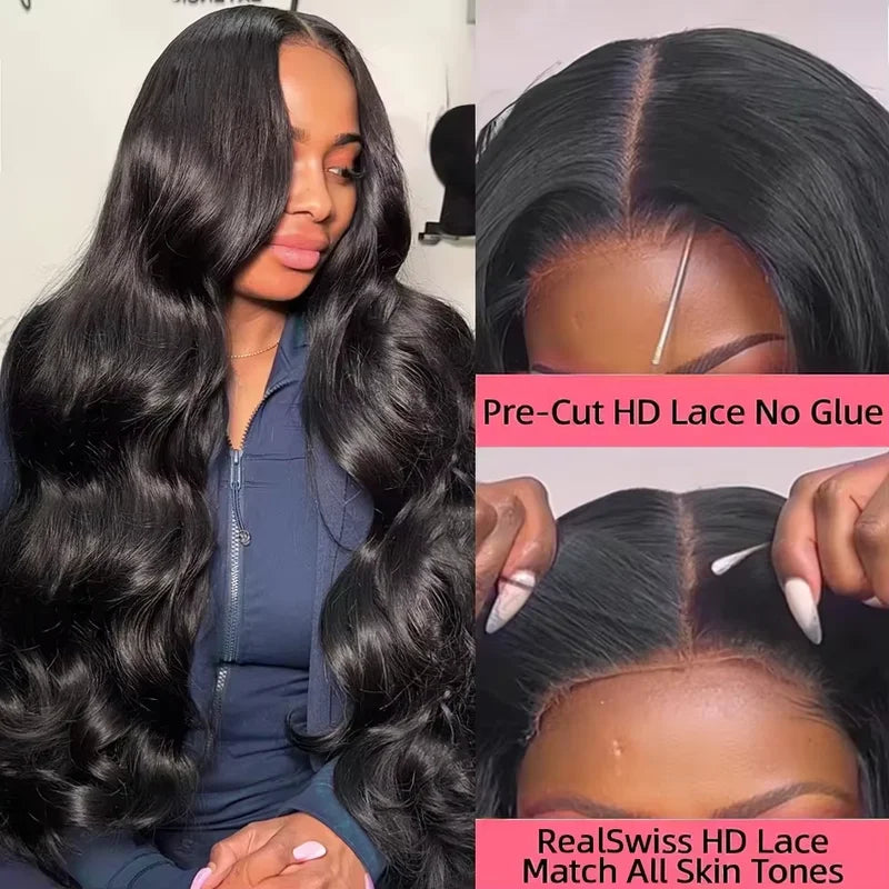 Natural Long Body Wave Human Hair Wig 13x6 360 HD Lace Frontal 40-46 Inch