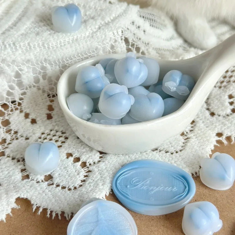 Peach-Shaped Enamel Wax Granules for Handmade Sealing & Invitation Envelopes