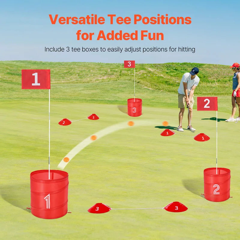 Portable Backyard Golf Game Set with 3 Holes and Accessories for Family Outdoor Fun