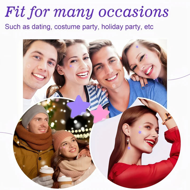 Colorful Star Face Stickers for Parties Festivals & Creative Looks - 320/1920 pcs