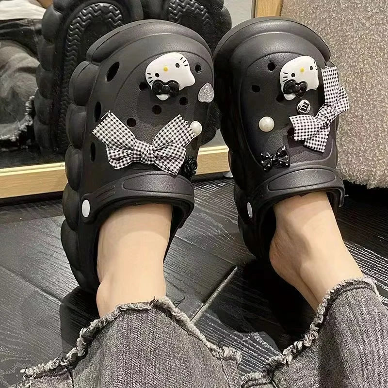 Hello Kitty Shoe Charms Bow Cartoon Anime Shoe Decorations for Sandals & Clogs