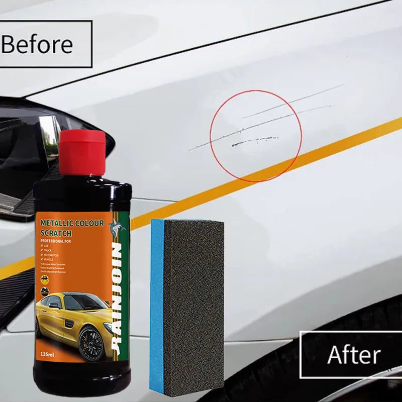 Car Scratch Remover Paste with Sponge - Auto Body Paint Care, Remove Mild Scratches and Stubborn Attachments