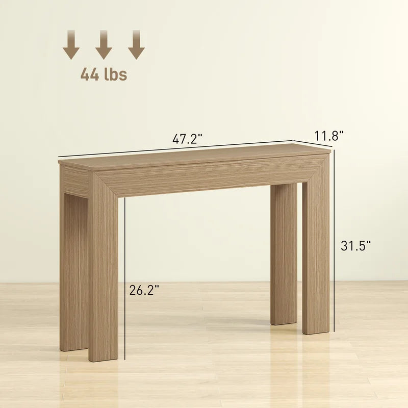 47-Inch Narrow Entryway Console Table for Hallway Living Room - Natural Wood