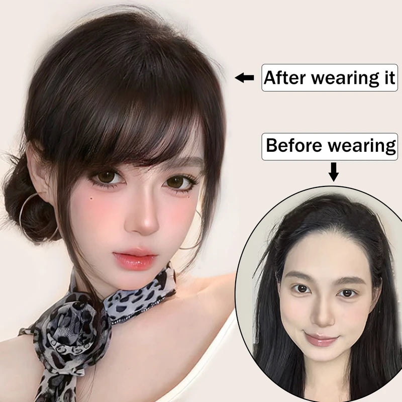 Clip-In Synthetic Bangs Hair Extension for Women & Girls - Natural Look