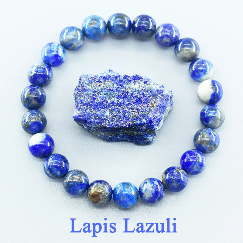 Natural Lapis Lazuli Beads Bracelet for Men & Women Energy Healing Jewelry Gift