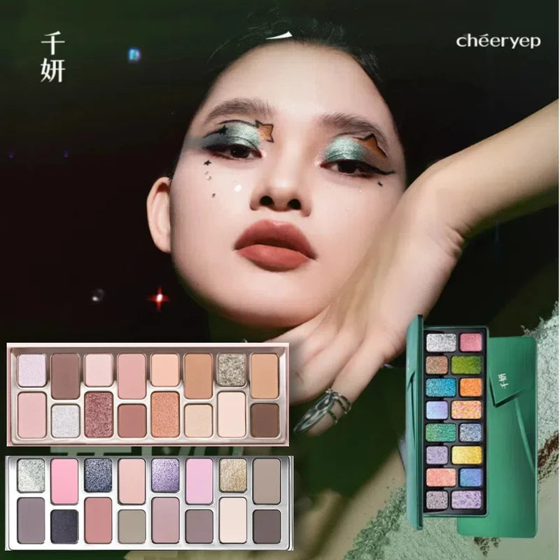 16-Color Waterproof Glitter Eyeshadow Palette Long Lasting Matte & Pearlescent Eyes Makeup