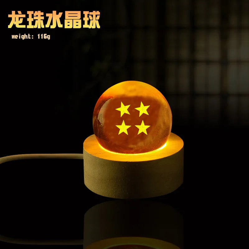 Dragon Ball Z Crystal Ball LED Nightlight Wooden Desk Ornament Kids Toy